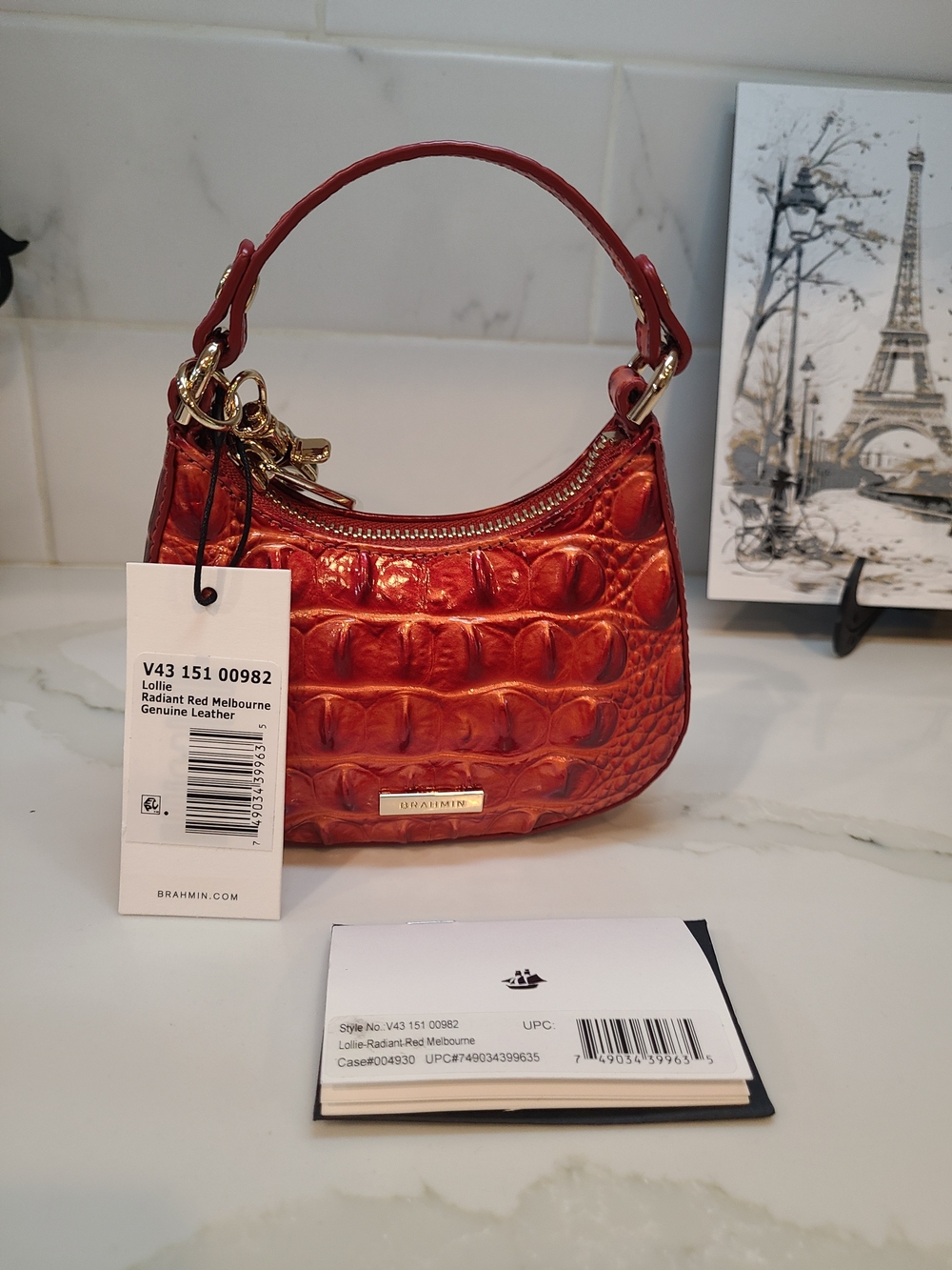 NWT Brahmin Radiant Red Melbourne Lollie Mini/Micro